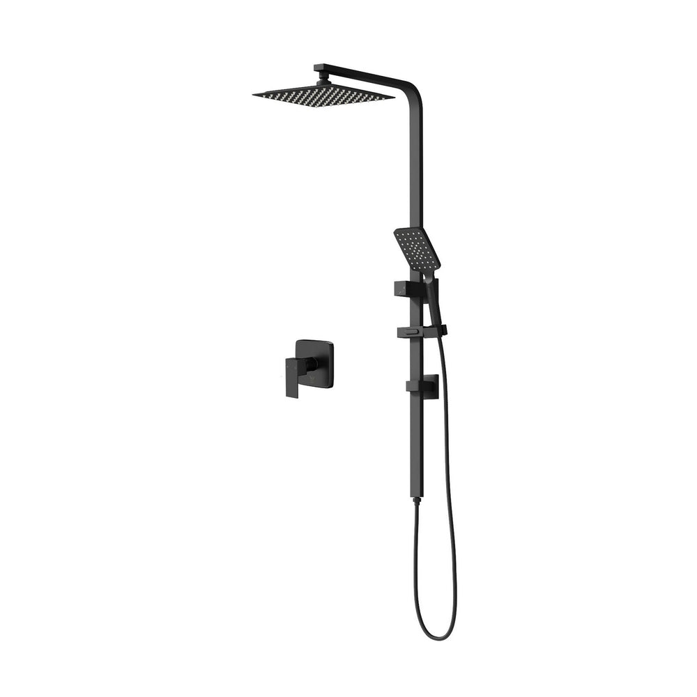 Welba 10&quot; Rain Shower Head Set Square Handheld With Shower Mixer Tap Black