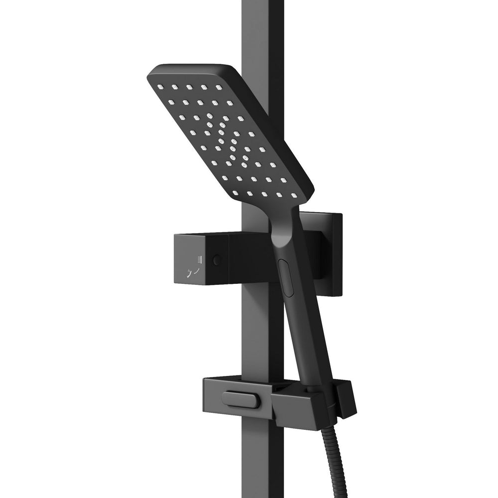 Welba 10&quot; Rain Shower Head Set Square Handheld With Shower Mixer Tap Black