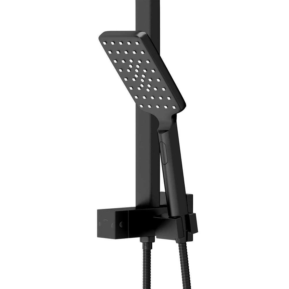 Welba 10&quot; Rain Shower Head Set Square 3-Mode Handheld Shower Gooseneck Black