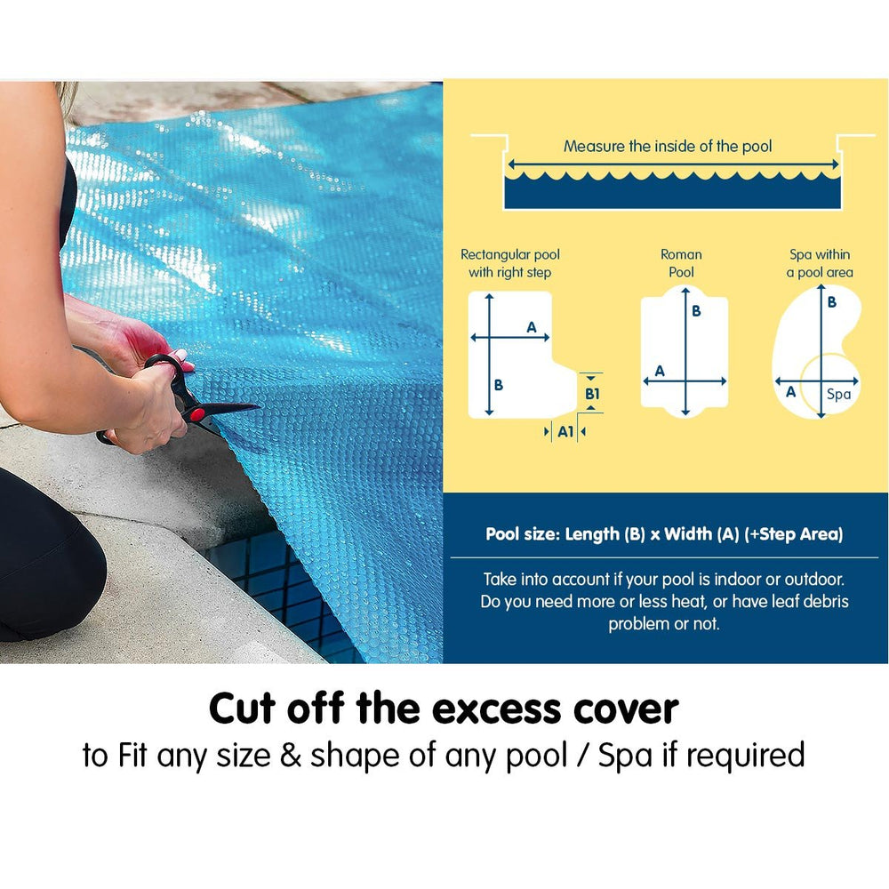 Hydroactive 400 Micron Solar Swimming Pool Cover 8.5m x 4.2m - Blue