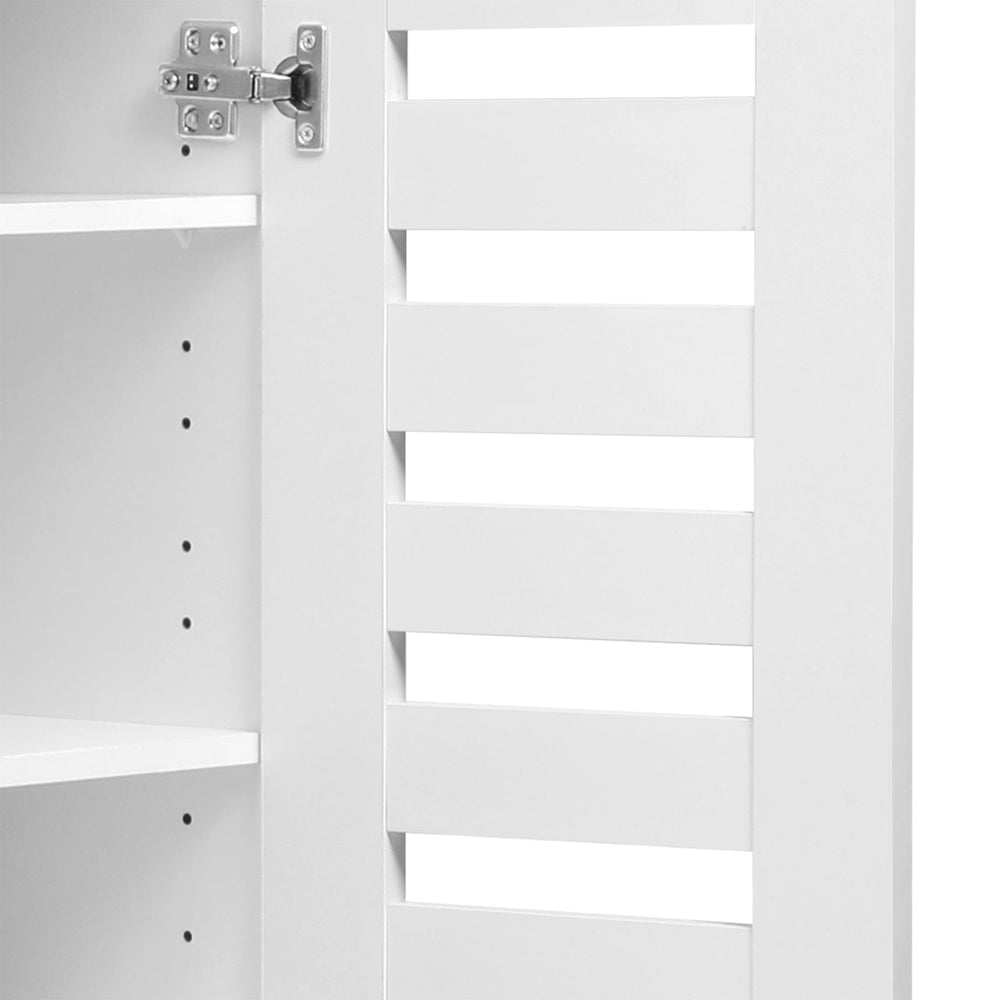 Oikiture Shoes Rack Shoe Storage Cabinet Organiser Shelf 2 Doors 20 Pairs White