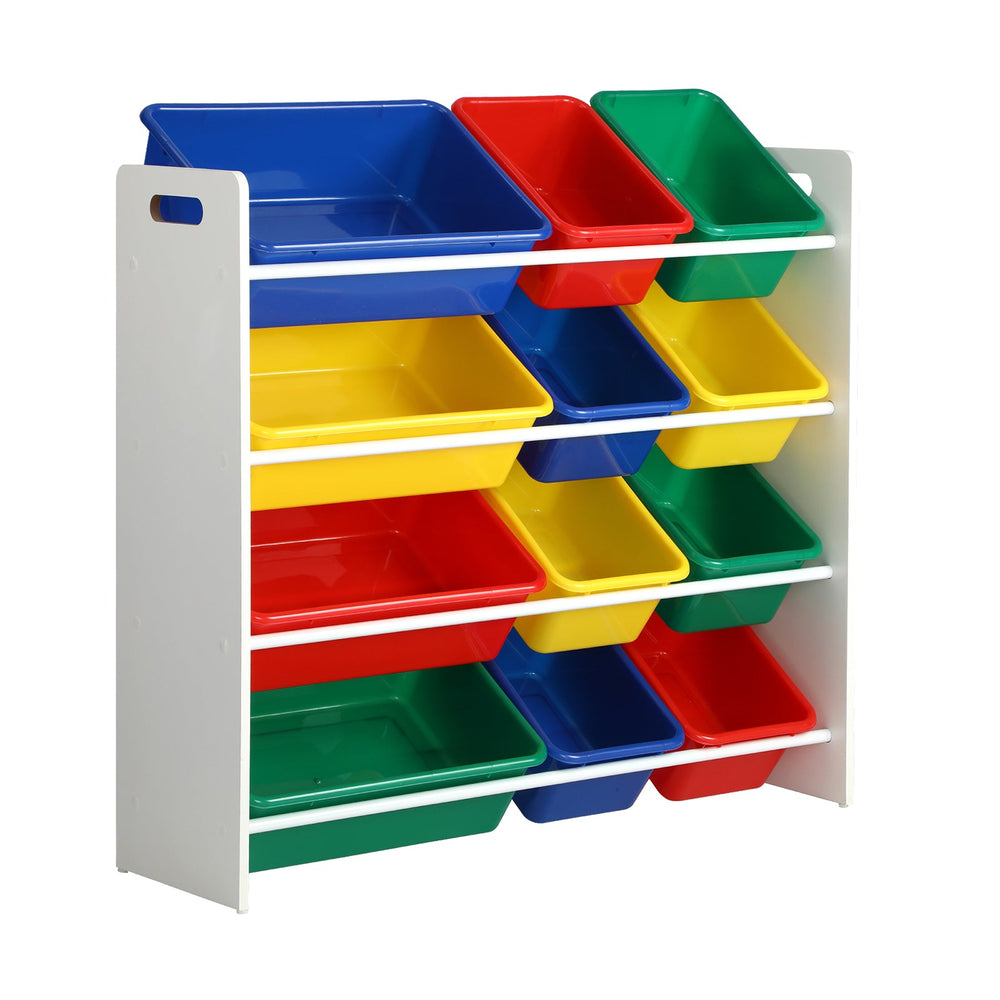 Oikiture Kids Toy Box Organiser 12 Bins Display Shelf Storage Rack Drawer