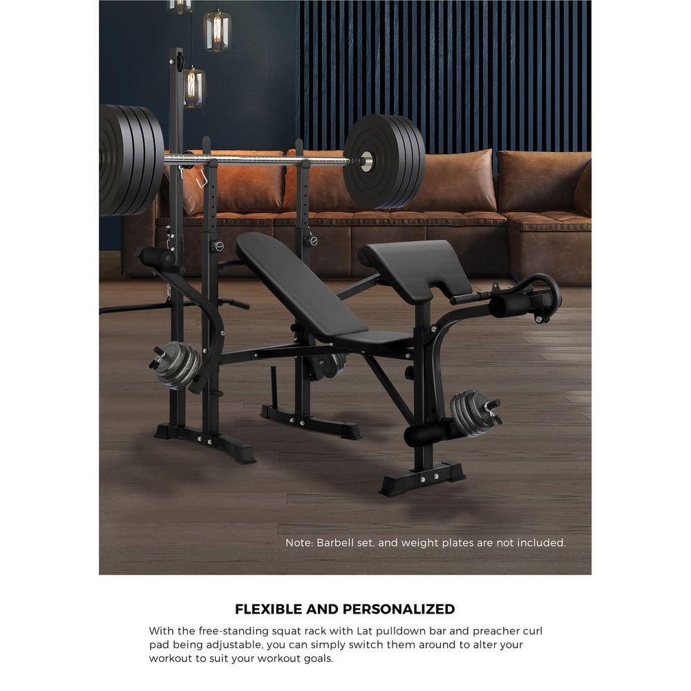 Finex Bench Press Weight Bench Multi-Station Fitness Gym Pulldown Equipment